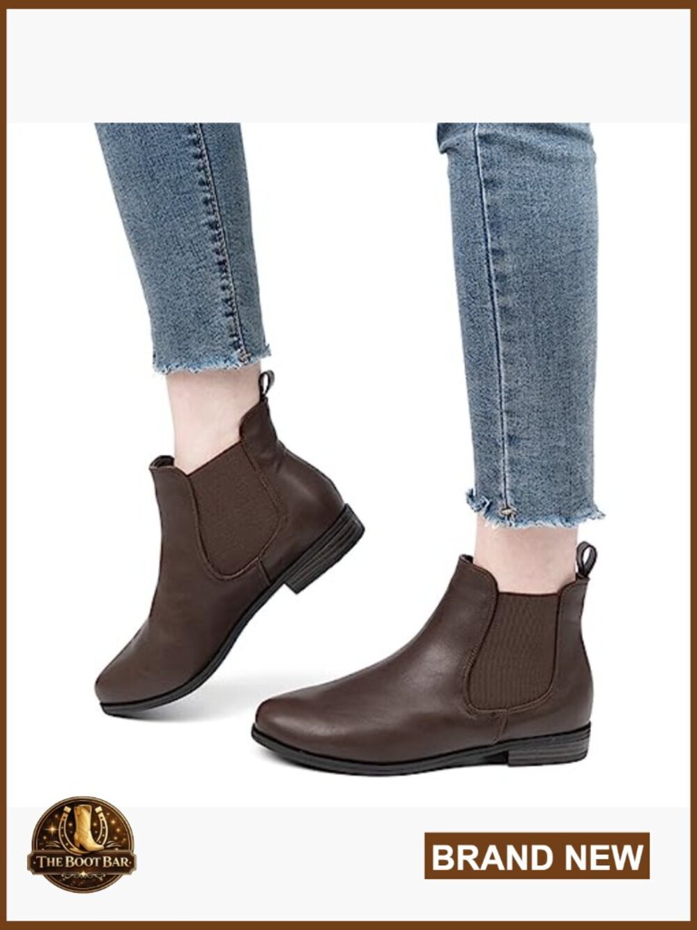 Women's Ankle Bootie, Side Elastic Chelsea Boot Low Heel Comfort - Picture 6 of 7